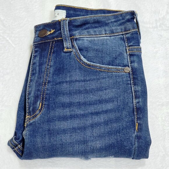Nature Denim ✦ Distressed Skinny Jeans ✦ Mid-Rise Dark Wash Ripped Details Sz 25 - Picture 11 of 14